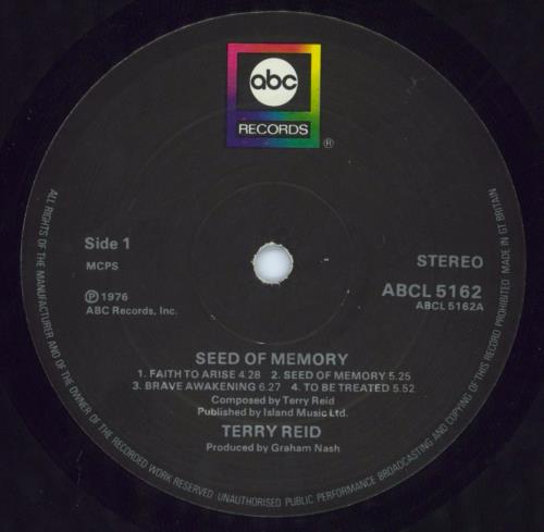 Terry Reid / Seed Of Memory US盤LP Terry Reid – Seed Of Memory | Releases | Discogs